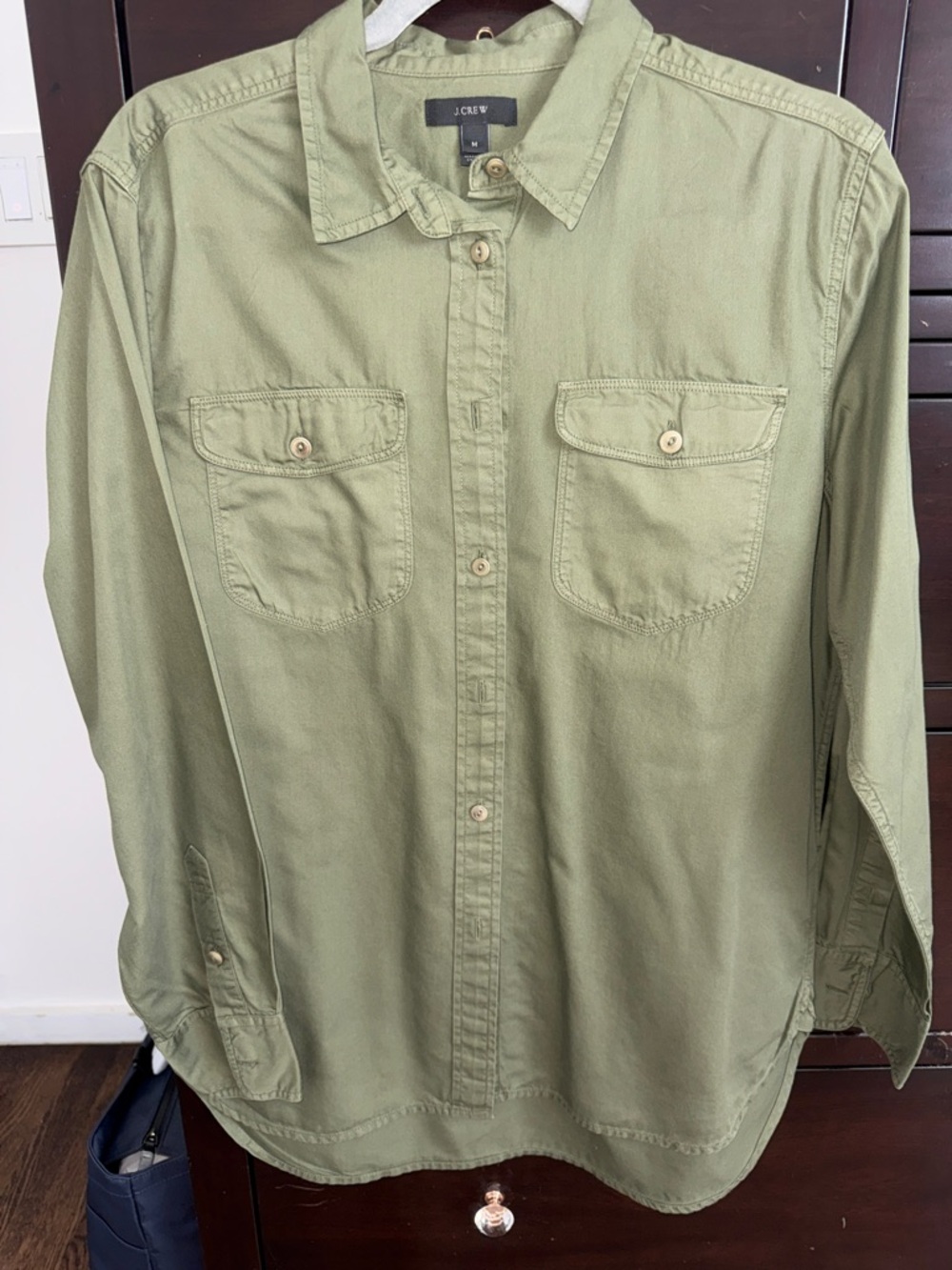 J. Crew Olive Utility Button-Down Shirt
